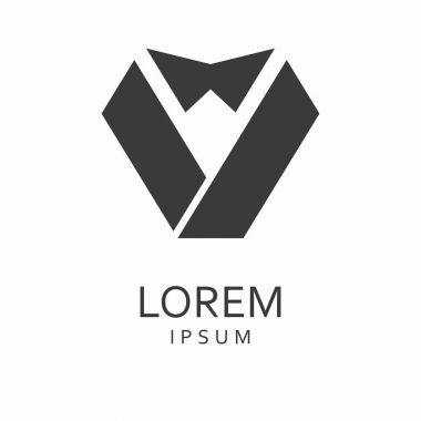 V harfi Logo. Vektör simgesi