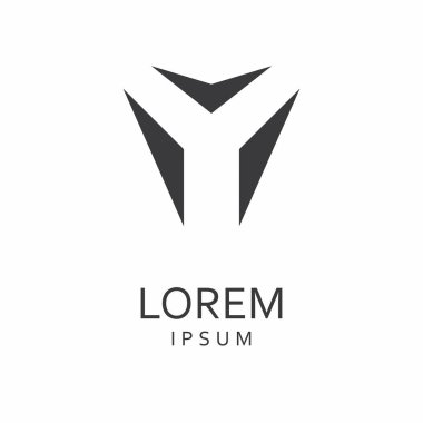 Y harfi Logo. Vektör simgesi