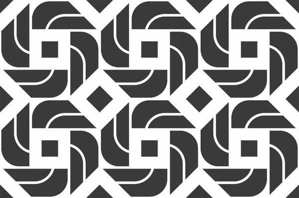 Modèle géométrique sans couture noir et blanc — Image vectorielle