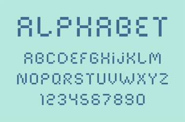 Vektör piksel font ve alfabe