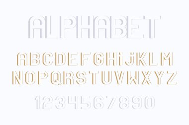 Vektör Lineer yazı tipi ve alfabe