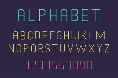 En küçük yazı tipi ve alfabe vektör 