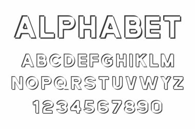 Siyah yazı tipi ve alfabe