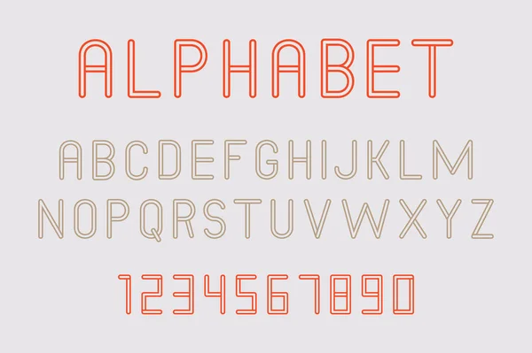 Vector Van Lineaire Lettertype Alfabet — Stockvector