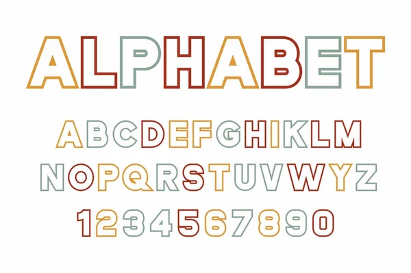 复古色彩字体和字母表的矢量 — 图库矢量图片