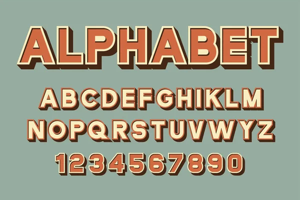 Вектор Ретро Красочного Шрифта Алфавита — стоковый вектор