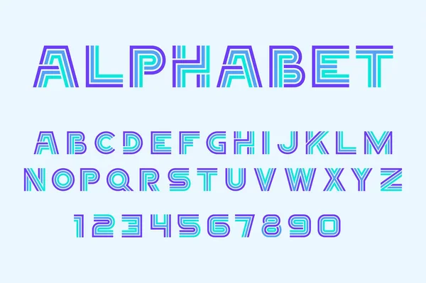 Vector Van Lineaire Lettertype Alfabet — Stockvector