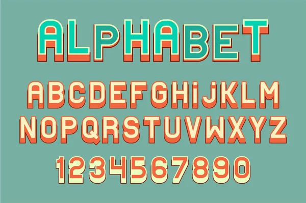 Vektör retro renkli yazı tipi ve alfabe