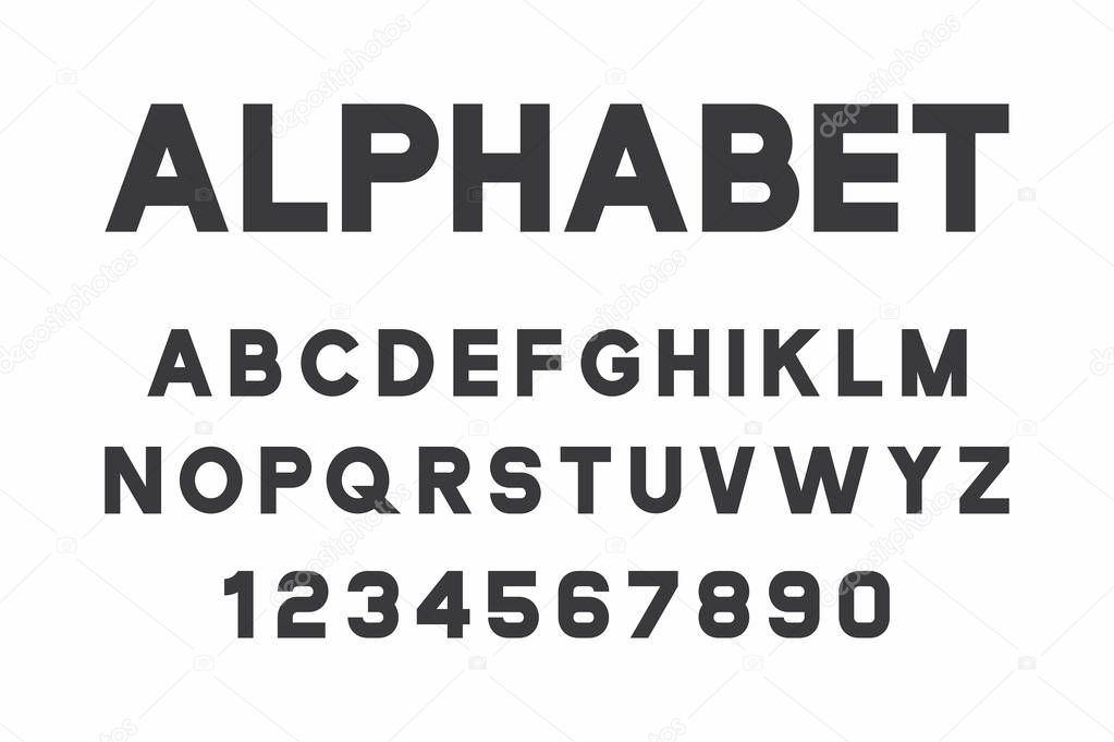 Black of font and alphabet