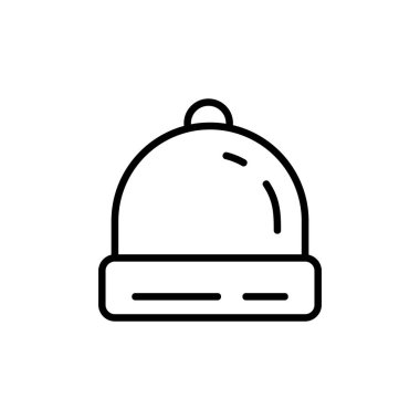 Noel Baba 'nın şapka ikonu. Beyaz arkaplanda izole