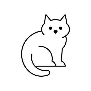Kedi çizgisi simgesi. Simge tasarımı. Şablon ögeleri