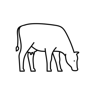 İnek çizgisi simgesi. Simge tasarımı. Şablon ögeleri