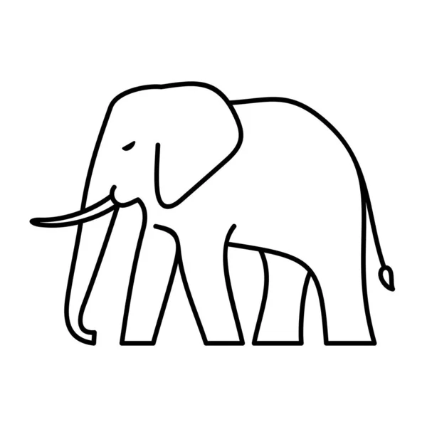 Olifant Lijn Icoon Ikoon Ontwerp Template Elementen — Stockvector