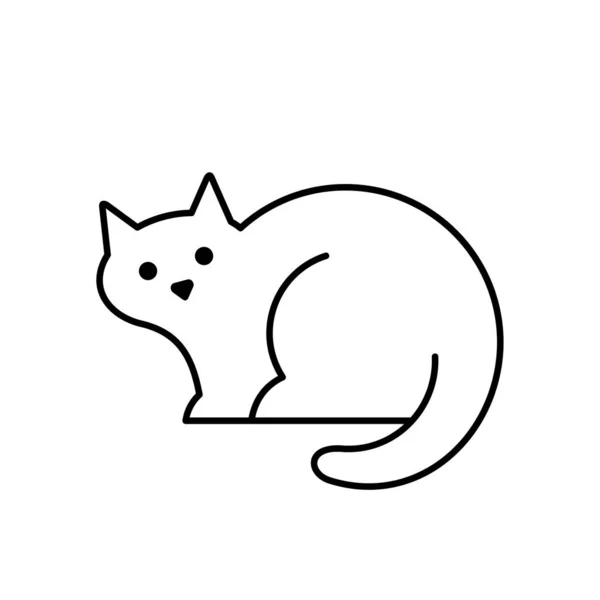 Εικόνα Γραμμής Γάτας Σχεδιασμός Εικονιδίων Στοιχεία Προτύπου — Διανυσματικό Αρχείο