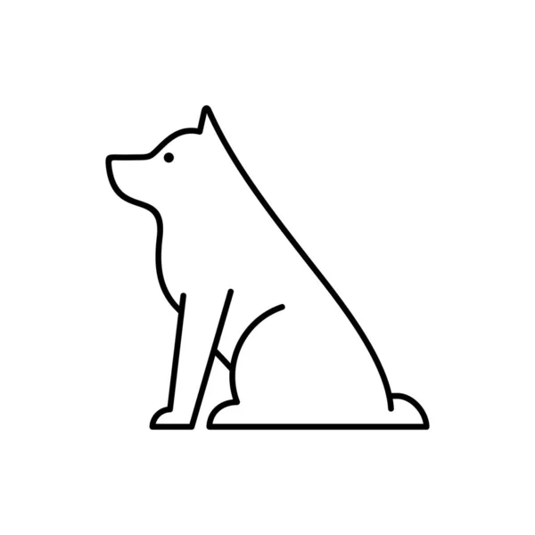 Hond Lijn Icoon Ikoon Ontwerp Template Elementen — Stockvector