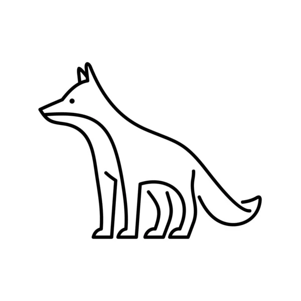 Icône Fox Line Icône Design Éléments Modèle — Image vectorielle