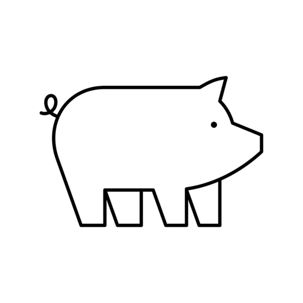 Ícone Linha Porco Design Ícones Elementos Modelo — Vetor de Stock