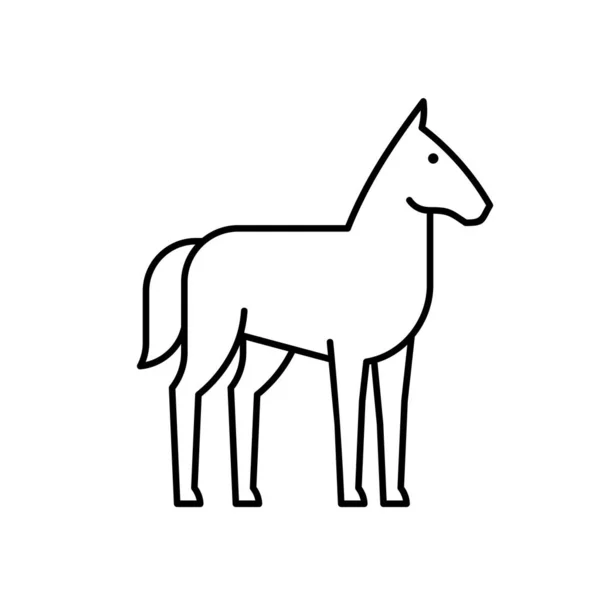 Ícone Linha Cavalo Design Ícones Elementos Modelo — Vetor de Stock