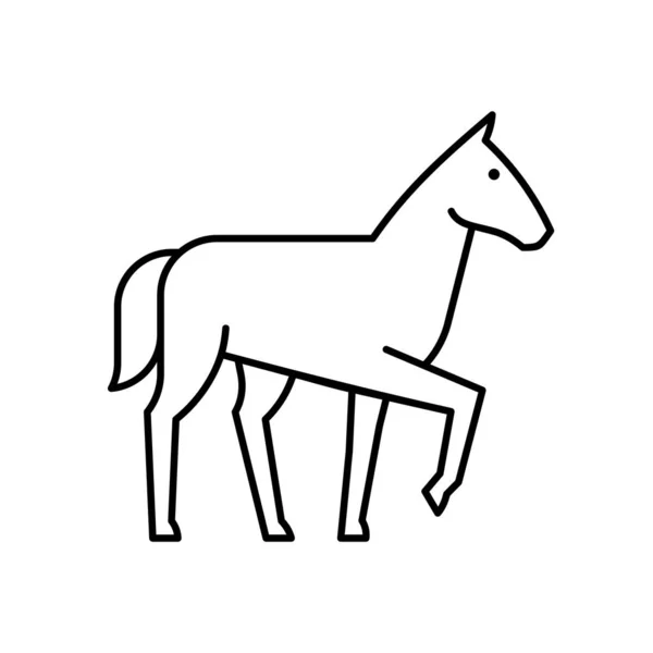 Ícone Linha Cavalo Design Ícones Elementos Modelo —  Vetores de Stock