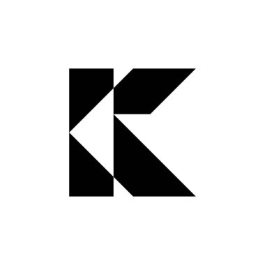 K harfi logosunu görmeniz gerekir. Simgesi tasarım. Şablon öğeleri - vektör işareti