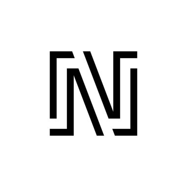 N harfi logosunu görmeniz gerekir. Simgesi tasarım. Şablon öğeleri - vektör işareti