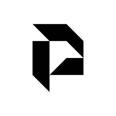 P harfi logosunu görmeniz gerekir. Simgesi tasarım. Şablon öğeleri - vektör işareti