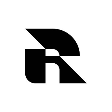 Harf R logosunu görmeniz gerekir. Simgesi tasarım. Şablon öğeleri - vektör işareti