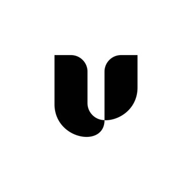 U harfi logosu. Simge tasarımı. Şablon ögeleri - vektör işareti