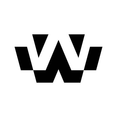 Harf W logo. Simgesi tasarım. Şablon öğeleri - vektör işareti