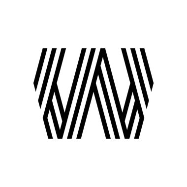 Harf W logo. Simgesi tasarım. Şablon öğeleri - vektör işareti