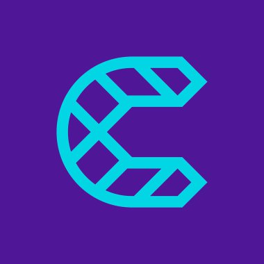 C harfi logosunu görmeniz gerekir. Simgesi tasarım. Şablon öğeleri - vektör işareti