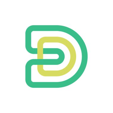 D harfi logosunu görmeniz gerekir. Simgesi tasarım. Şablon öğeleri - vektör işareti