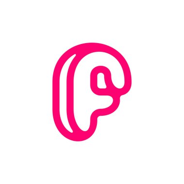 F harfi logosunu görmeniz gerekir. Simgesi tasarım. Şablon öğeleri - vektör işareti