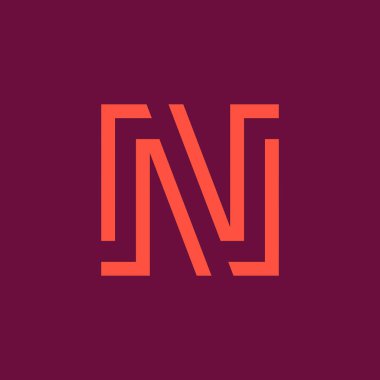 N harfi logosunu görmeniz gerekir. Simgesi tasarım. Şablon öğeleri - vektör işareti