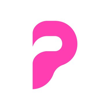 P harfi logosunu görmeniz gerekir. Simgesi tasarım. Şablon öğeleri - vektör işareti