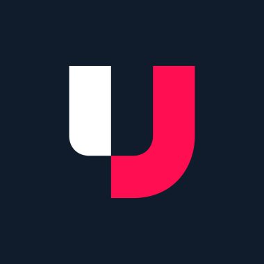 U harfi logosu. Simge tasarımı. Şablon ögeleri - vektör işareti