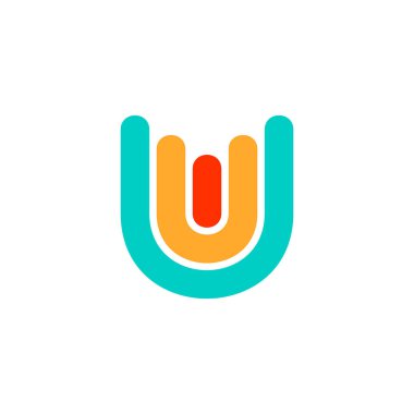 U harfi logosu. Simge tasarımı. Şablon ögeleri - vektör işareti