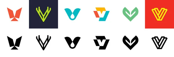 Uppsättning Bokstaven Logotypen Ikon Design Mall Element Samling Vector Tecken — Stock vektor