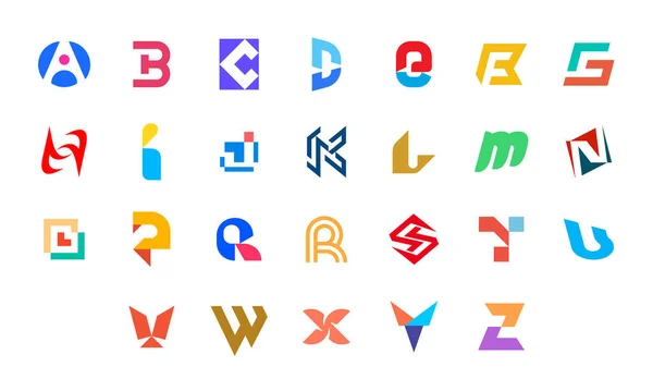 Логотип Буквы Геометрические Абстрактные Логотипы Абстрактный Шрифт Алфавит Изолированный Белом — стоковый вектор