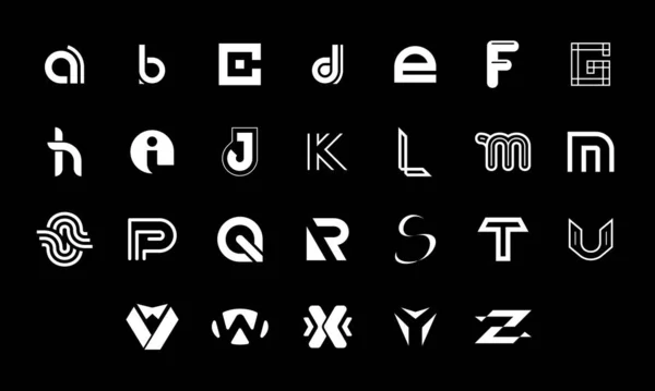 Coleção Letra Logotipo Logótipos Geométricos Abstratos Fonte Abstrata Alfabeto Isolado — Vetor de Stock