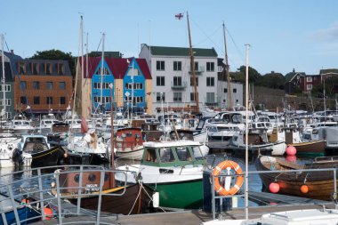 Torshavn, Faroe Adaları Haven'daki tekneler