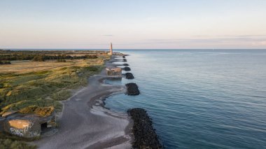 bir dron tarafından fotoğraflandı Grenen kıyı boyunca plajları