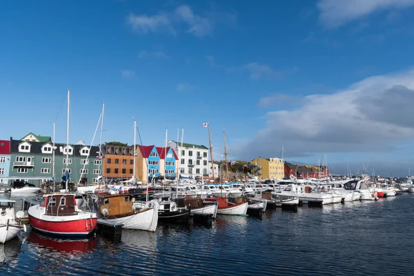 Torshavn, Faroe Adaları Haven'daki tekneler Stok Fotoğraf