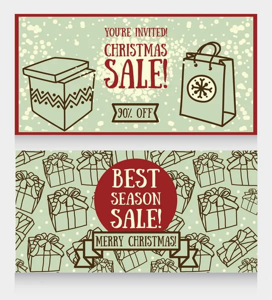 Templates for christmas sale banners — Stock Vector