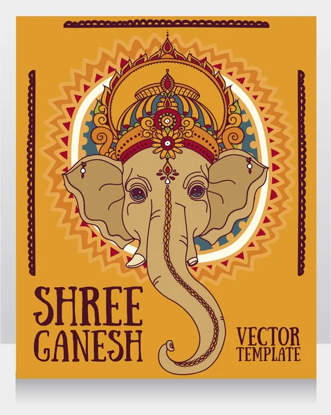 Lord Ganesha, can be used as card for celebration Ganesh Chaturthi — Stock Vector