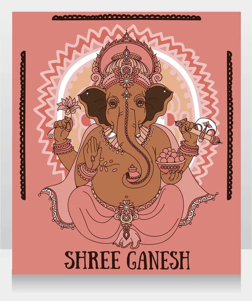 Sedí lord ganesha — Stockový vektor