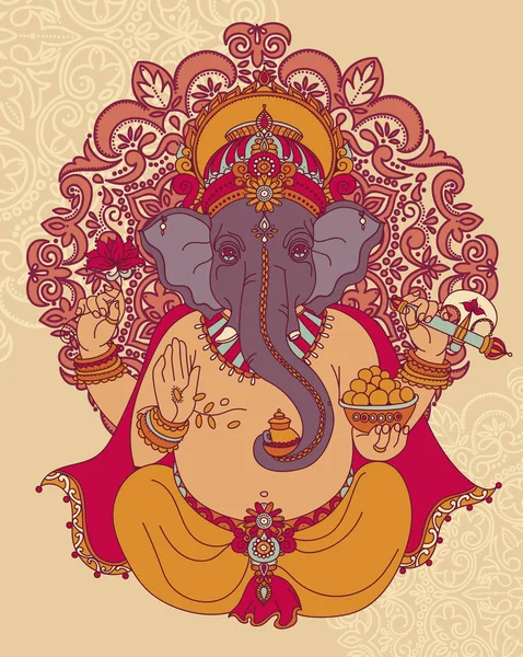 Señor Ganesha sentado — Archivo Imágenes Vectoriales