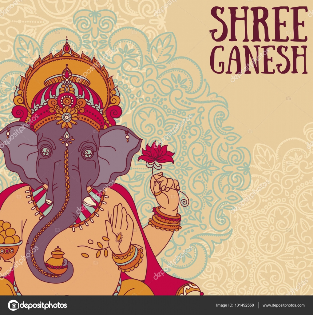 Poster with Lord Ganesha Stock Vector Image by ©ghouliirina #131492558