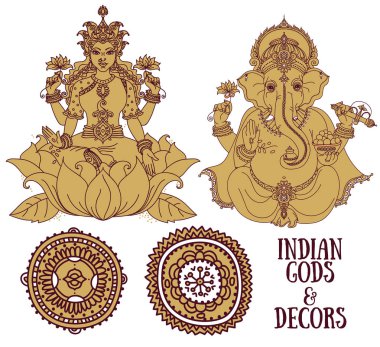  Lord Ganesha ve Hint Tanrıçalarına Lakshmi