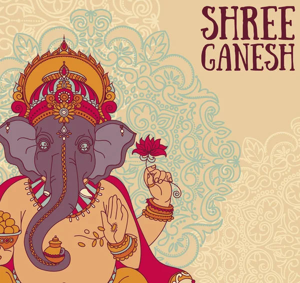 Poster with Lord Ganesha — Stock Vector